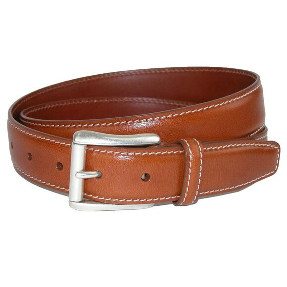 CrookhornDavis Men's Ciga Calfskin Leather Casual Belt with Contrast Stitch - Picture 1 of 5